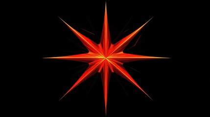 Poster - a sharp, angular star shape with radiating lines, each one tapering to a point, creating a bold, eye