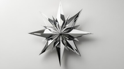 Poster - a sharp, angular star shape with radiating lines, each one tapering to a point, creating a bold, eye