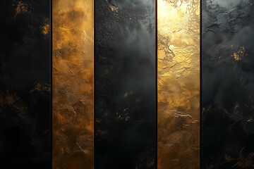 Poster - A stunning pattern features bold black and gold stripes, exuding sophistication and elegance, perfect for evoking an upscale ambiance in modern design