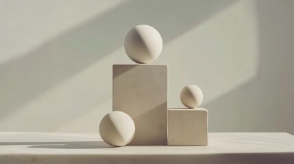 Poster - Minimalist Artistic Shapes in Layered Configuration