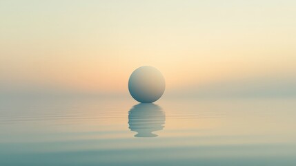 Poster - a smooth, spherical shape floating against a soft gradient background, creating a serene and minimal