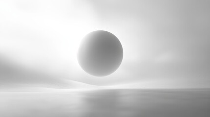 Poster - a smooth, spherical shape floating against a soft gradient background, creating a serene and minimal