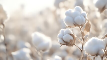 Poster - a soft, fluffy cotton texture, with finely woven fibers forming a lightweight, breathable material p