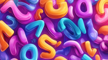 Poster - Playful Vibrant Fonts on Isolated Background