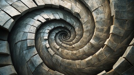 Poster - a spiral made from small squares, each one turning at a slight angle, gradually forming an ever-expa