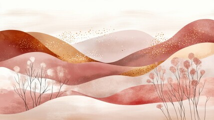 Poster - Serene Patterns in a Colorful Organic Landscape