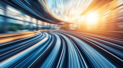 Poster - Sleek Modern Cityscape with Dynamic Lines and Light