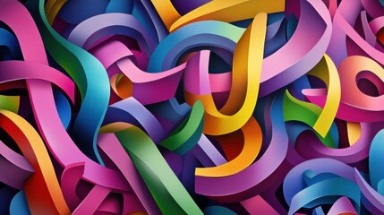 Poster - Vibrant Abstract Background with Creative Colorful Lines