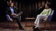 © kinomaster - Engaging Podcast Interview Between Influencers in a Modern Studio Setting