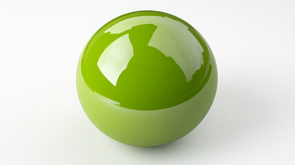 Poster - Glossy green sphere with smooth surface, reflecting light beautifully