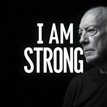 i am strong with monochrome background