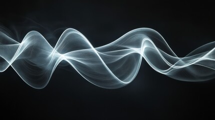 Wall Mural - curving light trails in dark space at night