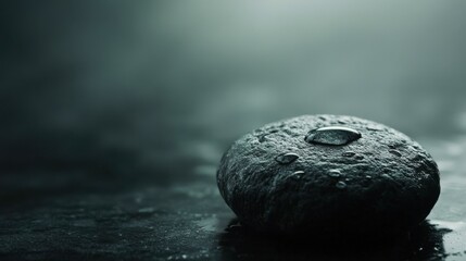 Poster - Droplets on Smooth Stone in Soft Natural Light