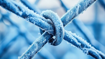 Poster - Frost Patterns on Metal with Geometric Shapes