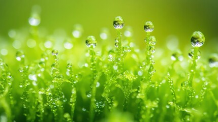 Poster - Misty Waterfall Droplets in Macro Forest Scene