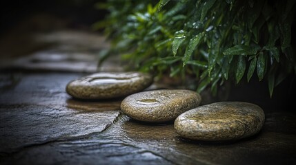 Poster - Reflective Stones in Soft Natural Light