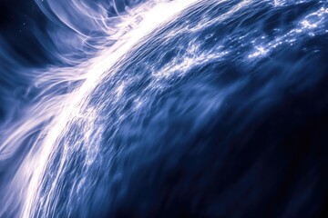 A detailed shot of a blue and white object, perfect for showcasing textures or patterns
