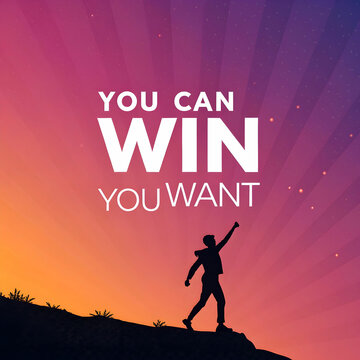 you can win if you want on gradient background