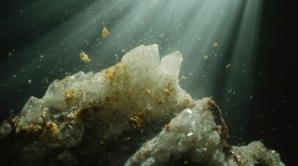 Poster - Soft Light Rays Through Crystal in Macro Photography