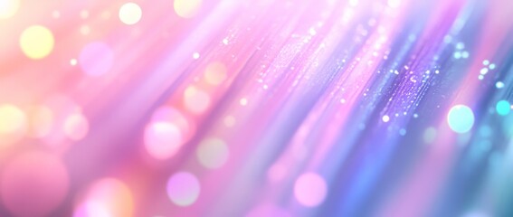 Fototapete - Dreamlike holographic background with pastel colors and glowing bokeh lights create a serene atmosphere for design projects
