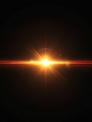Poster - digital lens flare in black background horizontal frame warm