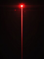 Poster - Red laser beam light line on a black background, an abstract glowing effect with a red flare and lens flares in a flat design style.
