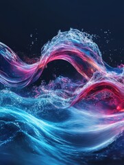 Poster - Big Neon Wave Background