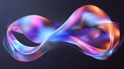 Poster - colorful holographic abstract shape element cut out transparent background