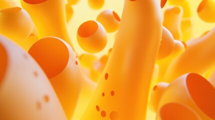 Poster - 3d abstract yellow pattern paper illustration orange shape 3d rendering color cgi bright color close