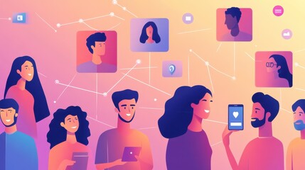 Poster - Professionals networking with AIpowered matchmaking apps, networking, smart connections