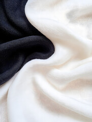 Poster - Soft fabric blending black and white textures in an elegant pattern