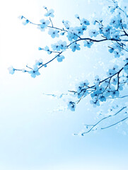 Poster - Delicate blue blossoms against a soft, ethereal background