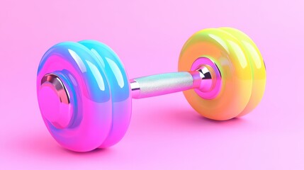 Poster - Vibrant Dumbbell on Minimalist Background