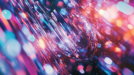 Poster - digital holographic foil pattern with scattered light distortions, evoking a sci-fi and futuristic aesthetic