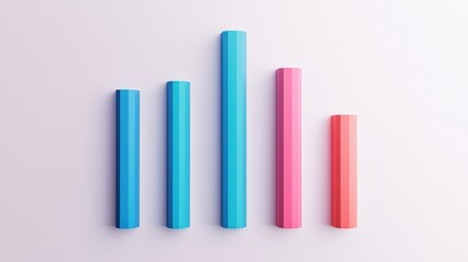 Poster - Blank infographics concept. Blank Minimalist Geometric Infographic Template with Colorful Shapes and Neutral Space