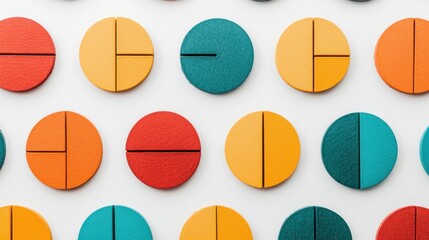 Poster - Blank infographics concept. Minimalist Blank Infographic Template with Clean Geometric Shapes and Colors