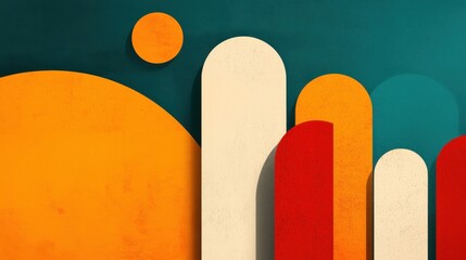 Poster - Blank infographics concept. Vibrant Abstract Floating Shapes Infographic Backdrop with Colorful Geometric Elements
