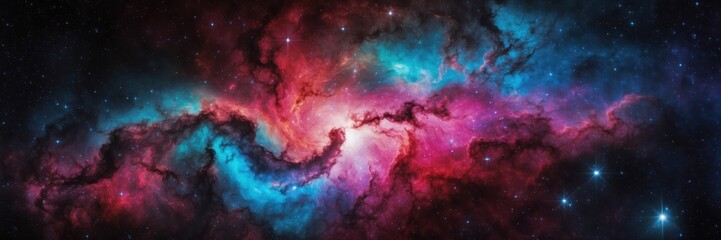 Wall Mural - cosmic nebula space galaxy with stars and colorful clouds of interstellar dust