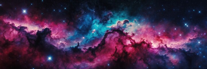 Wall Mural - vivid nebula space view. galaxy with stars and cosmic cloud formations