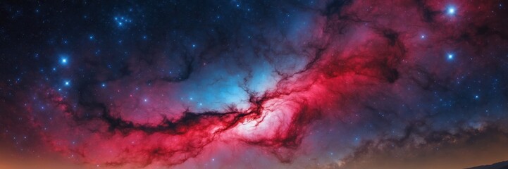 Wall Mural - ethereal nebula dance. cosmic hues of stars, clouds and stellar mysteries