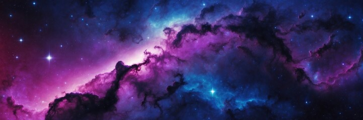 Wall Mural - cosmic nebula majesty. glowing stars and colorful cloudscape of space galaxy
