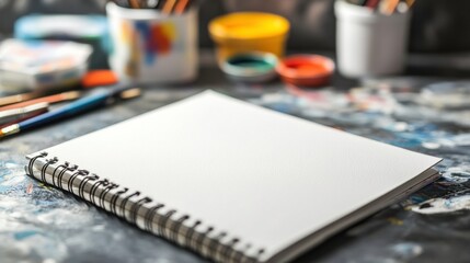 Poster - Creative Art Supplies on a Desk with Soft Light