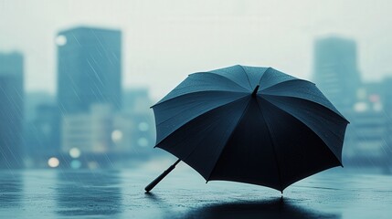 Poster - AI-integrated high-tech umbrella with automatic wind resistance adaptation, real-time weather tracking,