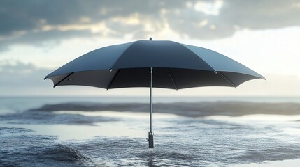 Poster - AI-integrated high-tech umbrella with automatic wind resistance adaptation, real-time weather tracking,