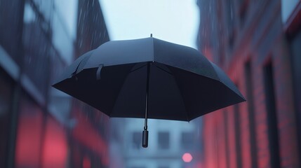 Poster - AI-integrated high-tech umbrella with automatic wind resistance adaptation, real-time weather tracking,