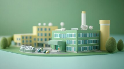 Poster - Eco-Friendly Building Designs with Soft Green Background