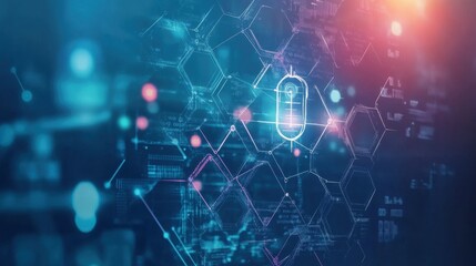 Leinwandbilder - Abstract technology or medical background with hexagons shape pattern. Concepts and ideas for healthcare technology, innovation medicine, health, science and research