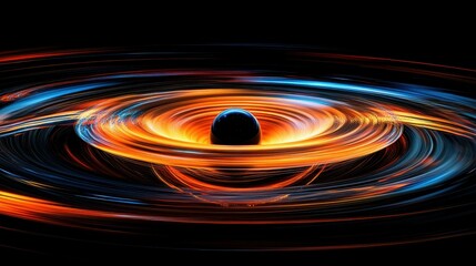 Poster - A mesmerizing black hole warps space with its immense gravitational pull
