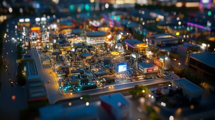 Aufkleber - Close-up perspective captures a circuit board illuminated by blue and green LEDs, accentuating its intricate details and offering space for additional text or graphics