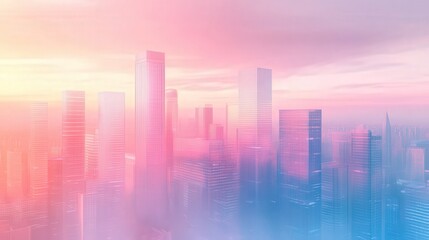 Poster - minimalist holographic background with a smooth gradient of shimmering pastels, exuding elegance and futuristic beauty